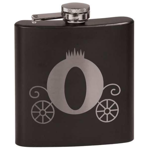Custom Princess Carriage Black Flask Set