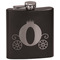 Princess Carriage Black Flask - Engraved Front