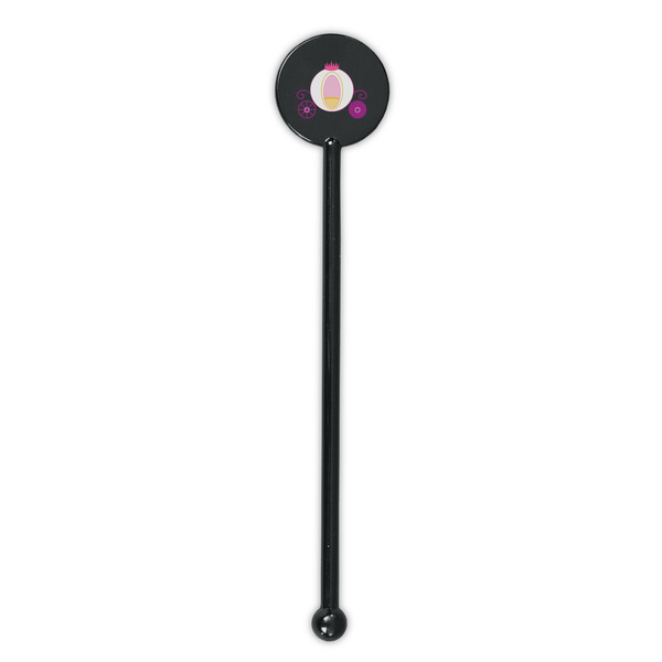 Princess Carriage Black Plastic 5.5" Stir Stick - Round - Single Stick
