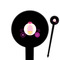 Princess Carriage 6" Round Plastic Food Picks - Black - Single Sided