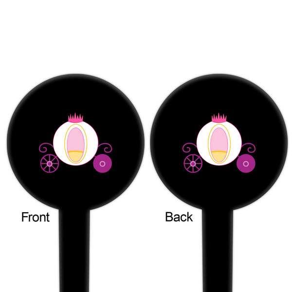 Princess Carriage Black Plastic 6" Food Pick - Round - Double Sided - Front & Back