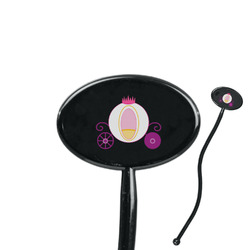 Princess Carriage 7" Oval Plastic Stir Sticks - Black - Single Sided