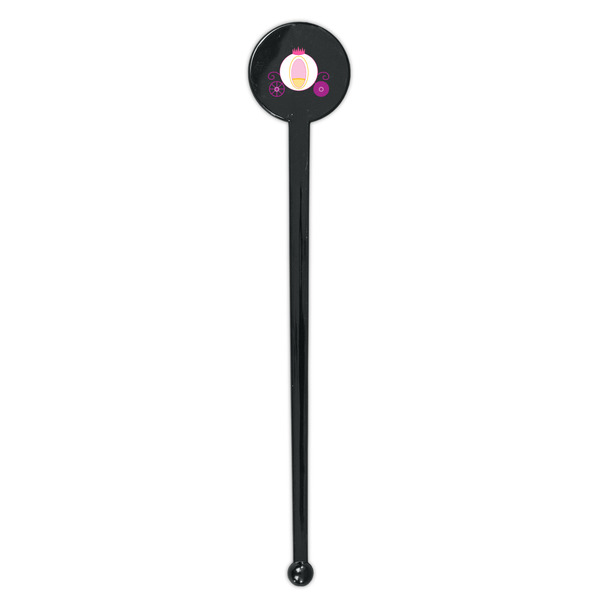 Princess Carriage Black Plastic 7" Stir Stick - Round - Single Stick