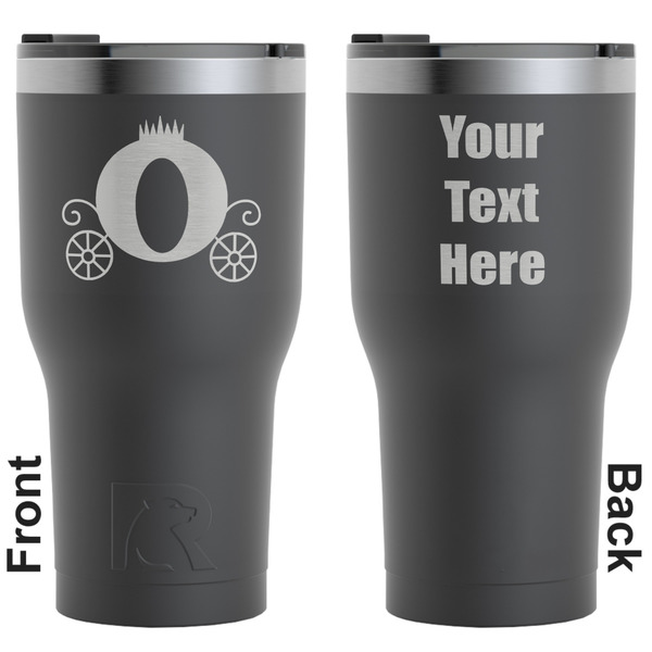 Custom Princess Carriage RTIC Tumbler - Black - Engraved Front & Back (Personalized)