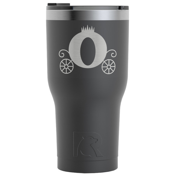Custom Princess Carriage RTIC Tumbler - Black - Engraved Front