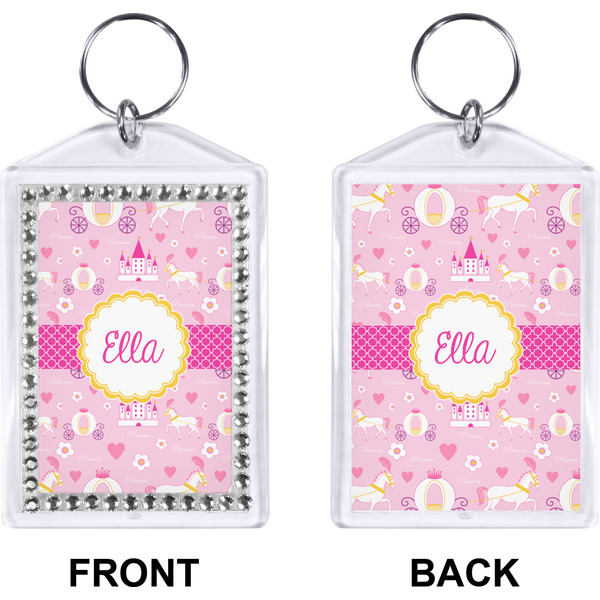 Princess Carriage Bling Keychain (Front + Back)