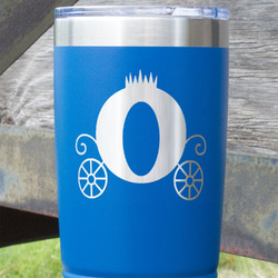 Princess Carriage 20 oz Stainless Steel Tumbler - Royal Blue - Single Sided