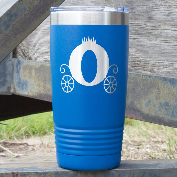 Custom Princess Carriage 20 oz Stainless Steel Tumbler - Royal Blue - Single Sided