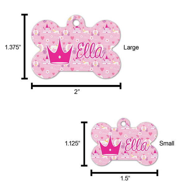 Princess Carriage Bone Shaped Dog ID Tag - Large - Scale