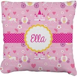 Princess Carriage Faux-Linen Throw Pillow 20" (Personalized)