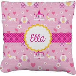 Princess Carriage Faux-Linen Throw Pillow 20" (Personalized)