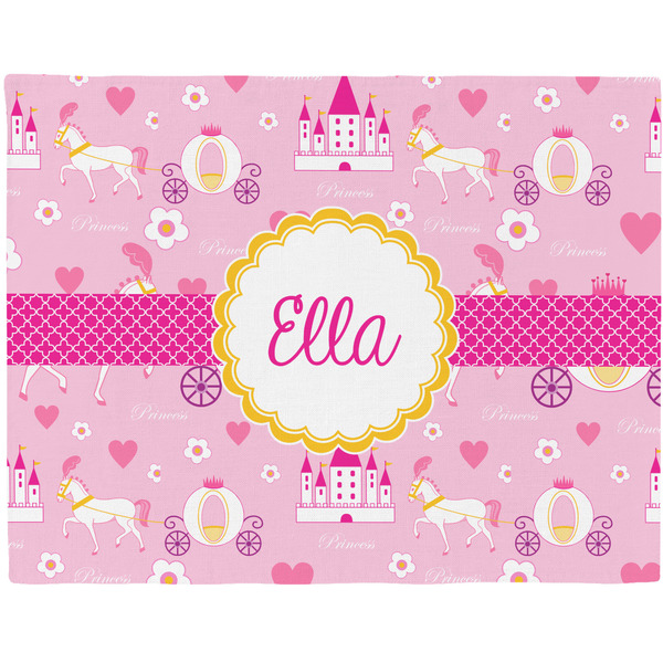 Custom Princess Carriage Woven Fabric Placemat - Twill w/ Name or Text