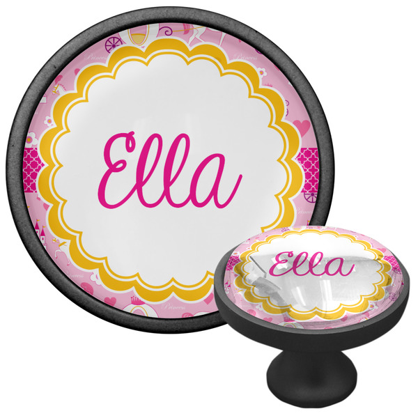 Princess Carriage Cabinet Knob - Black - Multi Angle