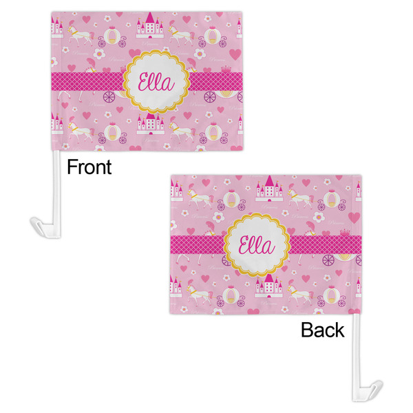 Princess Carriage Car Flag - 11" x 8" - Front & Back View