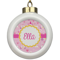 Princess Carriage Ceramic Ball Ornament (Personalized)