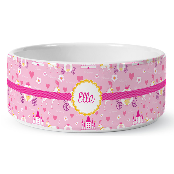 Princess Carriage Ceramic Dog Bowl - Medium - Front