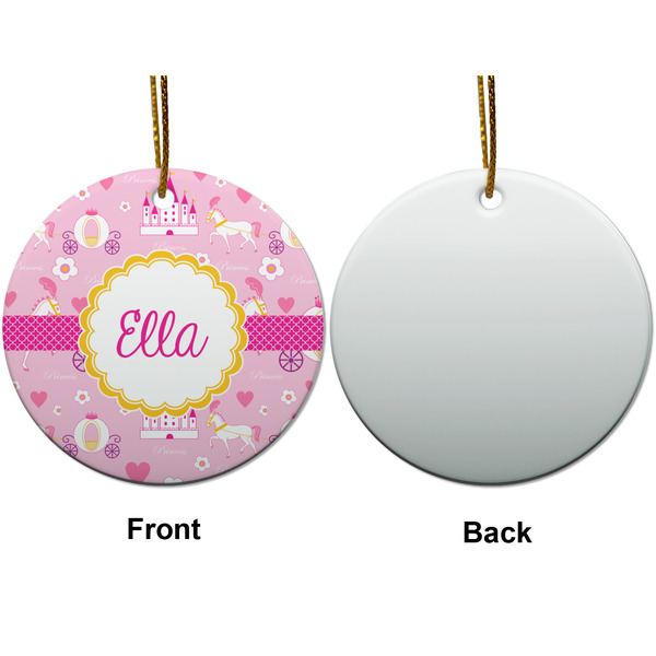 Princess Carriage Ceramic Flat Ornament - Circle Front & Back (APPROVAL)