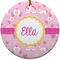 Princess Carriage Round Ceramic Ornament w/ Name or Text