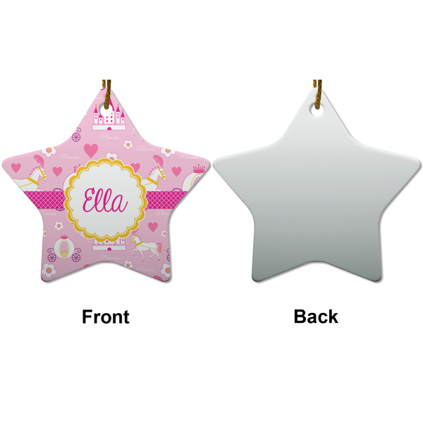 Princess Carriage Ceramic Flat Ornament - Star Front & Back (APPROVAL)