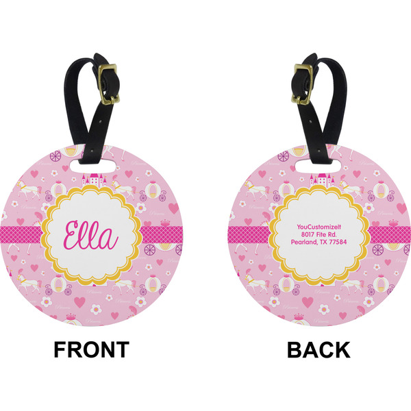 Princess Carriage Circle Luggage Tag (Front + Back)