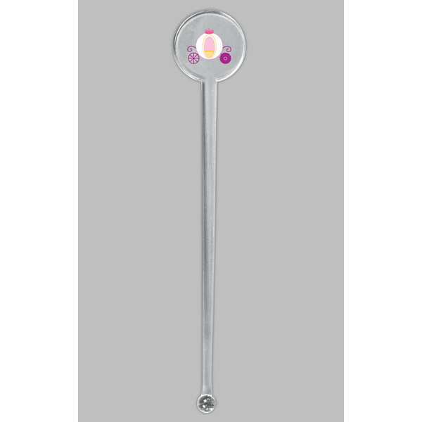 Princess Carriage Clear Plastic 7" Stir Stick - Round - Single Stick