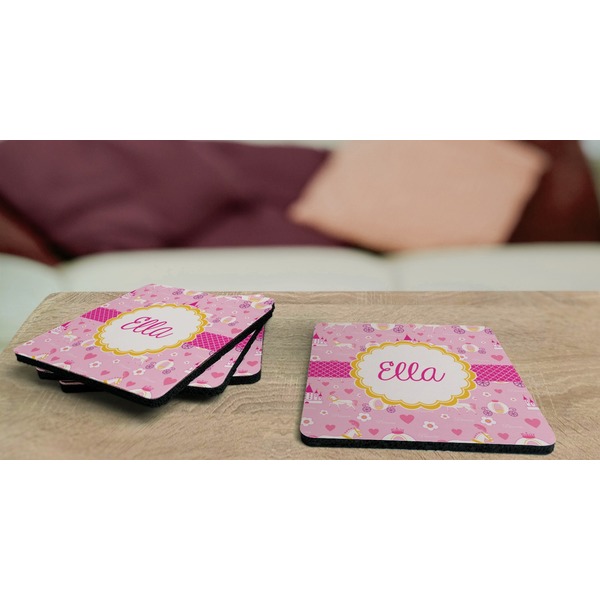 Princess Carriage Coaster Rubber Back - On Coffee Table