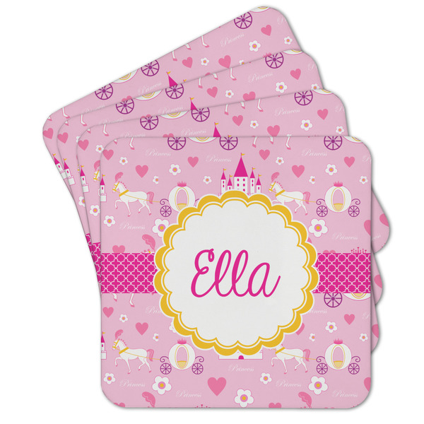 Custom Princess Carriage Cork Coaster - Set of 4 w/ Name or Text