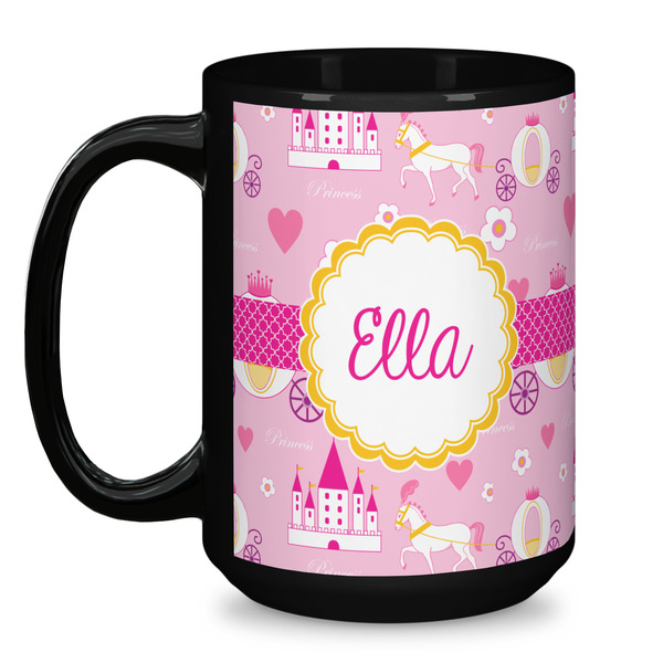 Princess Carriage Coffee Mug - 15 oz - Black