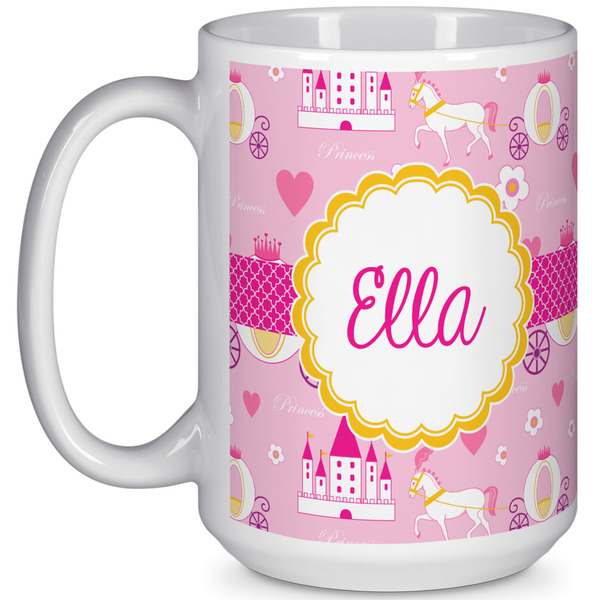 Custom Princess Carriage 15 Oz Coffee Mug - White (Personalized)