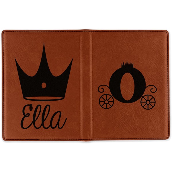 Princess Carriage Cognac Leather Passport Holder Outside Double Sided - Apvl