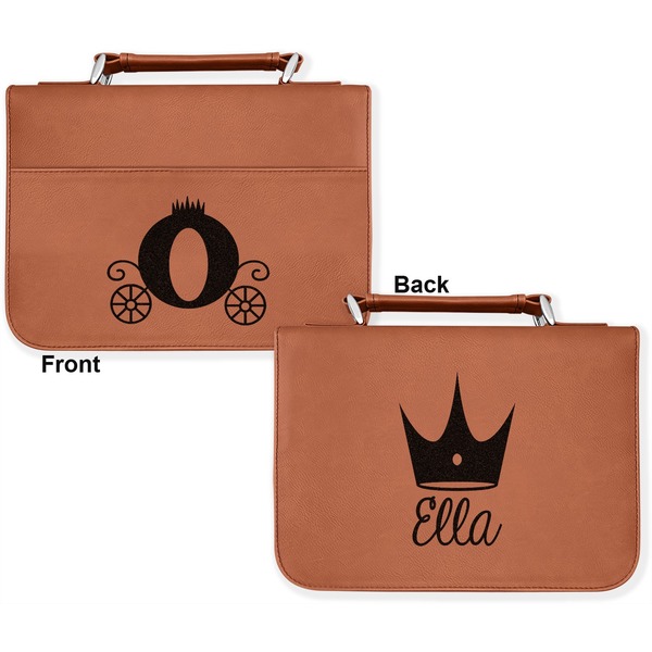 Princess Carriage Cognac Leatherette Bible Covers - Large Double Sided Apvl