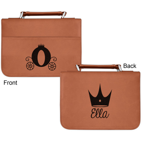 Princess Carriage Cognac Leatherette Bible Covers - Small Double Sided Apvl