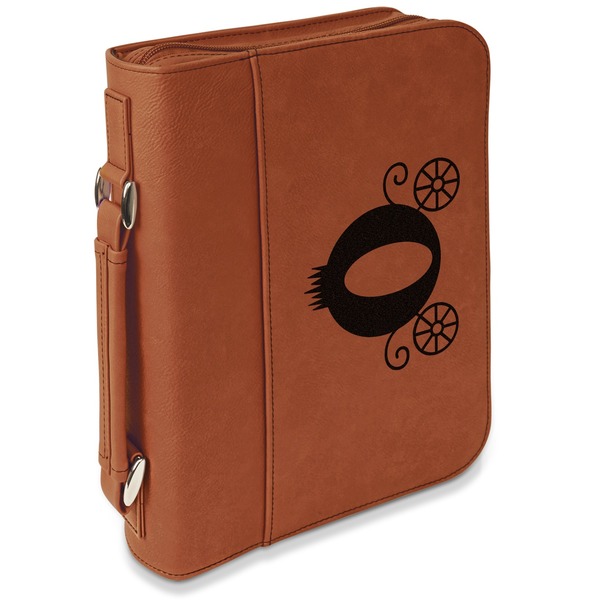 Custom Princess Carriage Leatherette Bible Cover with Handle & Zipper - Small - Double Sided (Personalized)