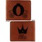Princess Carriage Cognac Leatherette Bifold Wallets - Front and Back
