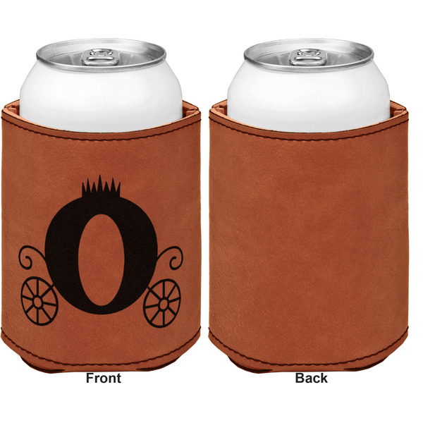 Princess Carriage Cognac Leatherette Can Sleeve - Single Sided Front and Back