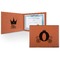 Princess Carriage Cognac Leatherette Diploma / Certificate Holders - Front and Inside - Main
