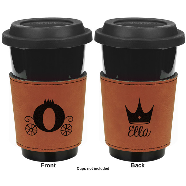 Princess Carriage Cognac Leatherette Mug Sleeve - Double Sided Apvl