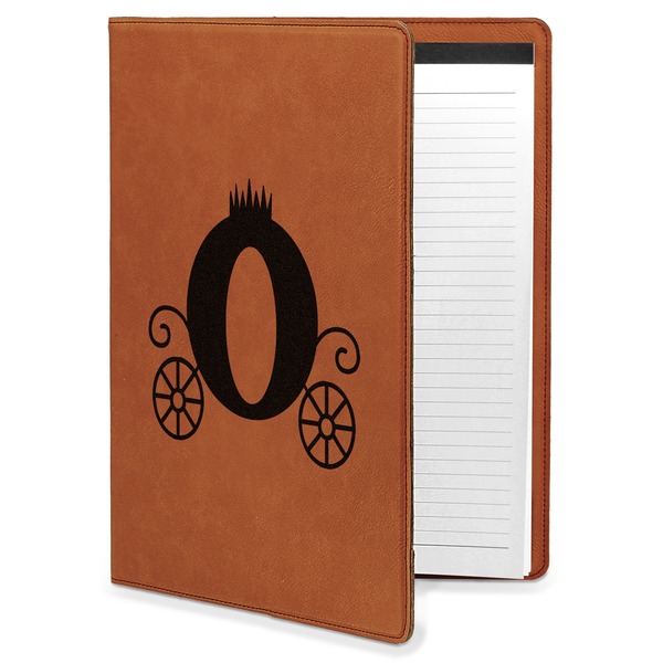 Custom Princess Carriage Leatherette Portfolio with Notepad - Large - Double Sided (Personalized)