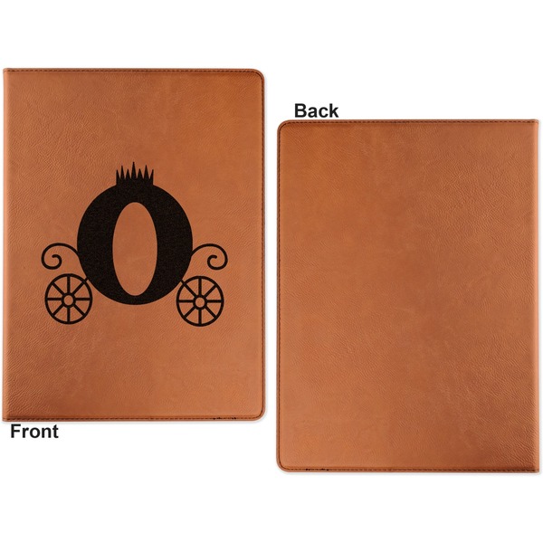 Princess Carriage Cognac Leatherette Portfolios with Notepad - Large - Single Sided - Apvl