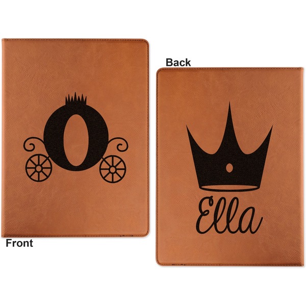 Princess Carriage Cognac Leatherette Portfolios with Notepad - Small - Double Sided- Apvl