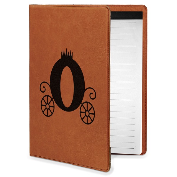Custom Princess Carriage Leatherette Portfolio with Notepad - Small - Double Sided (Personalized)