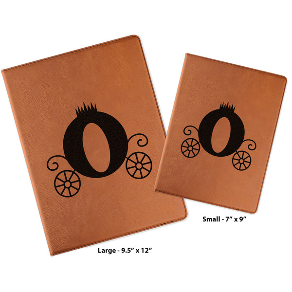 Princess Carriage Cognac Leatherette Portfolios with Notepad - Compare Sizes