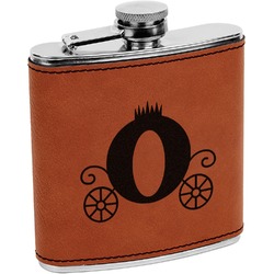 Princess Carriage Leatherette Wrapped Stainless Steel Flask (Personalized)