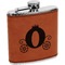 Princess Carriage Cognac Leatherette Wrapped Stainless Steel Flask
