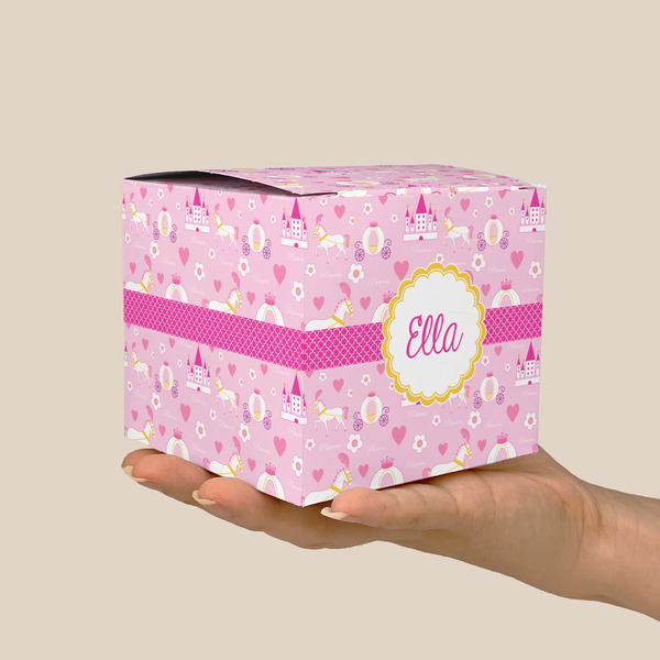Princess Carriage Cube Favor Gift Box - On Hand - Scale View