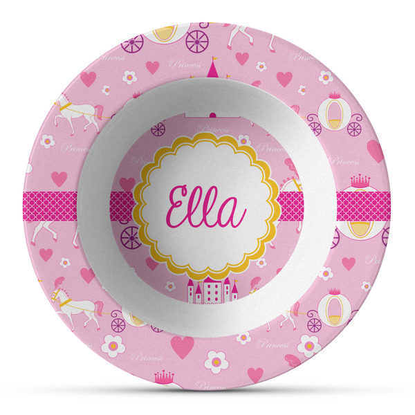 Custom Princess Carriage Plastic Bowl - Microwave Safe - Composite Polymer (Personalized)