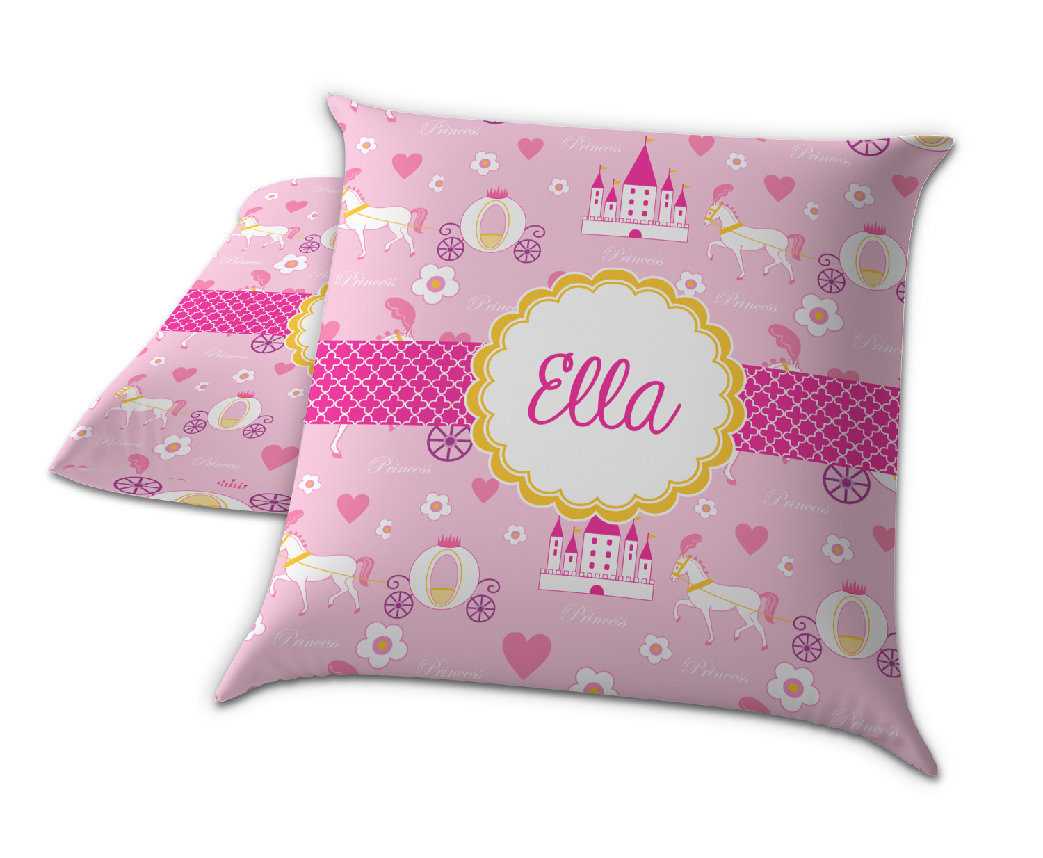 Pillow with Name Princess Motif Heart Balloons 