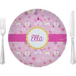 Princess Carriage 10" Glass Lunch / Dinner Plates - Single or Set (Personalized)