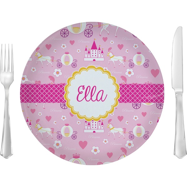 Custom Princess Carriage 10" Glass Lunch / Dinner Plates - Single or Set (Personalized)