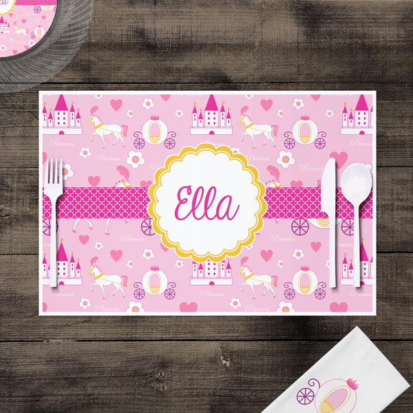 Princess Carriage Disposable Paper Placemat - In Context